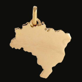 Pendentif Carte du Brésil Or Jaune