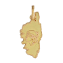 Pendentif Carte de la Corse Or Jaune
