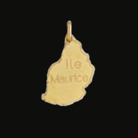 Pendentif Carte Ile Maurice Or Jaune