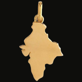 Pendentif Carte Les Indes Or Jaune
