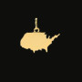 Pendentif Carte USA Amérique Or Jaune