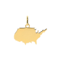 Pendentif Carte USA Amérique Or Jaune