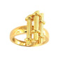 Bague Fagot Canne Plaqué Or
