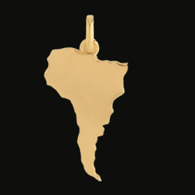 Pendentif Carte Amérique Latine Or Jaune