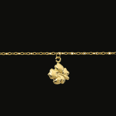 Chaine de cheville Hibiscus Or 18 Carats