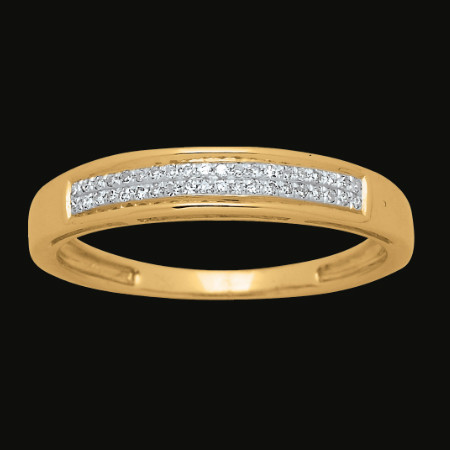 Alliance serti 2 rangs diamants Or jaune 18 Carats