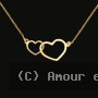 Collier Deux Coeurs entrelacés Or jaune 18 Carats