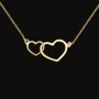 Collier Deux Coeurs entrelacés Or jaune 18 Carats