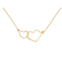 Collier Deux Coeurs entrelacés Or jaune 18 Carats