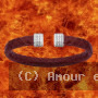 Bracelet Jonc cuir bordeaux O Z Argent Rhodié
