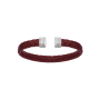 Bracelet Jonc cuir bordeaux O Z Argent Rhodié