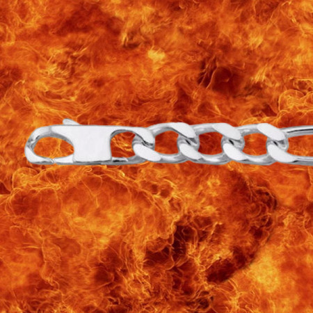 Bracelet maille Alternée 21 cm Argent 925 rhodié