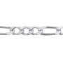 Bracelet maille Alternée 21 cm Argent 925 rhodié