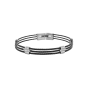 Bracelet câbles noirs et éléments acier