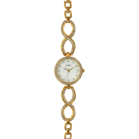Montre Lutetia boîtier bracelet doré pierres synthétiques