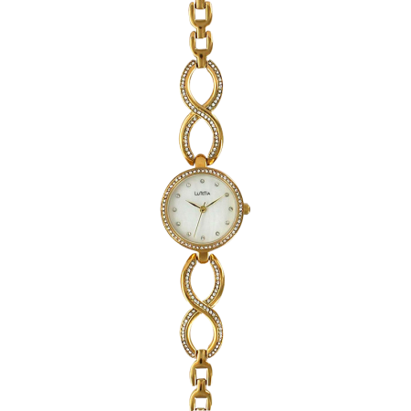 Montre Lutetia boîtier bracelet doré pierres synthétiques