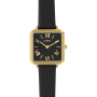 Montre Lutetia boîtier carré métal doré cadran noir