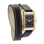 Montre Lutetia boîtier carré métal doré cadran noir