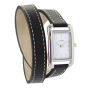 Montre Lutetia boîtier carré métal cadran blanc