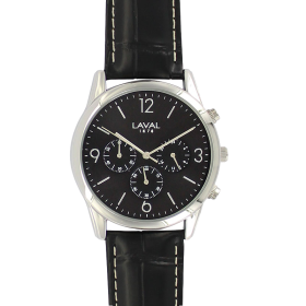 Montre homme boîtier métal cadran noir