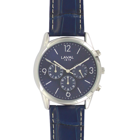 Montre homme boîtier métal cadran Bleu