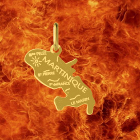 Pendentif Carte de Martinique 22mm Or