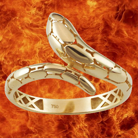 Bague serpent écaillé 3mm Or 18 Carats