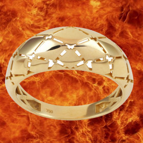Bague Jonc écaille 6mm Or 18 Carats