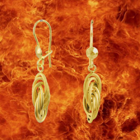 Boucles d'oreilles pendantes noeud Forçat Or