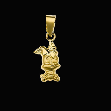 Pendentif Lapin 12x5mm Or Jaune 18 Carats