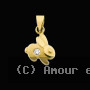 pendentif lapin avec zircone or 18 carats