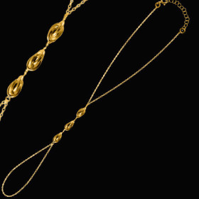 Chaîne main maille Forçat 3 noeuds claire 2mm Or
