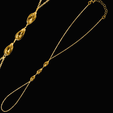 Chaîne main maille Forçat 3 noeuds claire 2mm Or
