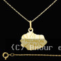 Pendentif Chaine Carte de la Réunion Or
