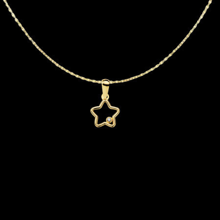 Pendentif Chaine Mini Etoile Zircone Or