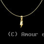 Pendentif Chaine Foudre et Oxyde Zirconium Or