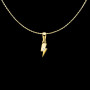 Pendentif Chaine Foudre et Oxyde Zirconium Or