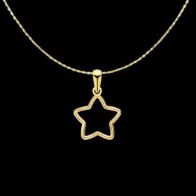 Pendentif Chaine Etoile Ajouré 12mm Or