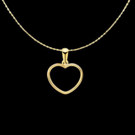 Pendentif Chaine Coeur Ajouré 13mm Or