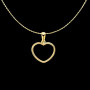 Pendentif Chaine Coeur Ajouré 13mm Or
