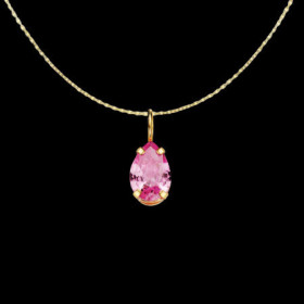 Pendentif Chaine Griffes Zirconium Rose Or