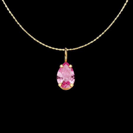 Pendentif Chaine Griffes Zirconium Rose Or