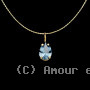 Pendentif Chaine Griffes Zirconium Bleu Or