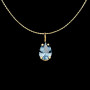 Pendentif Chaine Griffes Zirconium Bleu Or