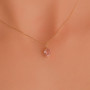 Pendentif Chaine Griffes Zirconium amethyste Or