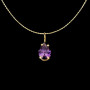 Pendentif Chaine Griffes Zirconium amethyste Or