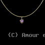 Pendentif Chaine Coeur Zirconium amethyste Or