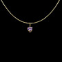 Pendentif Chaine Coeur Zirconium amethyste Or