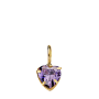 Pendentif Chaine Coeur Zirconium amethyste Or