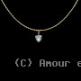 Pendentif Chaine Coeur Zirconium Bleu Or